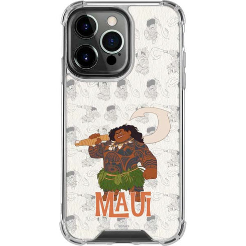 Disney Princess Moana Maui Pattern iPhone 15 Pro Clear Case
